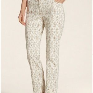 Chico's Rhinestone And Lace 5-Pocket Skimmer Pants Sz 3.5 Petite